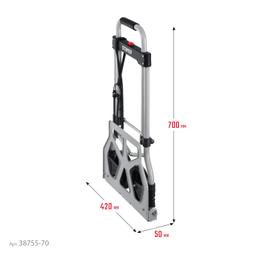 STAYER PROTruck, до 70кг, каркас и платформа из алюминия, платформа 39х28см, колеса d13 см, вес 3.0кг, складная хозяйственная тележка (38755-70) - 8