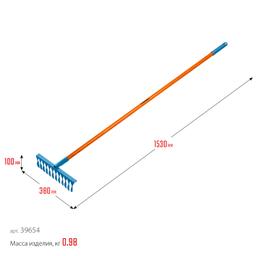 GRINDA PR-12T FIBER, 380 х 100 х 1530 мм, 12 витых зубцов, углеродистая сталь, фибергласовый черенок, PROLine (39654) - 6
