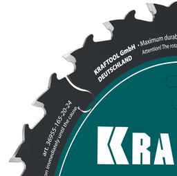 KRAFTOOL Slim wood cut 165 х 20 x 1.6 мм, 24Т, диск пильный по дереву, (36955-165-20-24) - 3