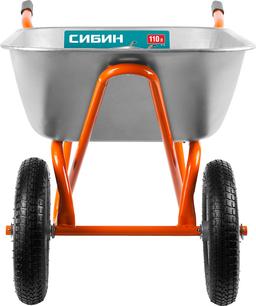 СИБИН СТ-22, 110 л, 200 кг, двухколесная, оцинкованная сталь, строительная тачка (39905) - 4