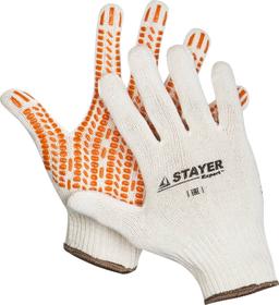 STAYER TRACK, L-XL, х/б перчатки с мягким покрытием ″протектор″ из ПВХ-геля, увеличенная площадь покрытия, противоскользящие (11401-XL) - 1