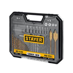 STAYER Unix-63, универсальный комбинированный набор, 63 предмета (29720-H63) - 2