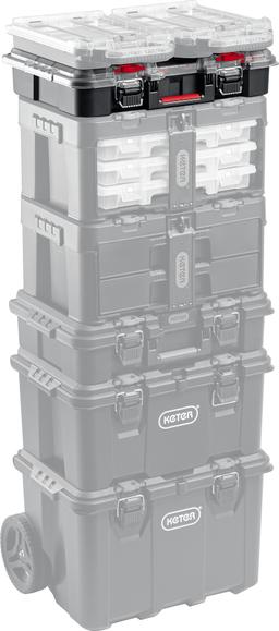 KETER STACKNROLL, 525 х 345 х 147 мм, (21"), пластиковый ящик-органайзер с 10 регулируемыми ячейками (38399) - 7