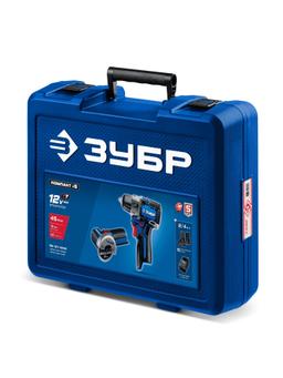 ЗУБР КОМПАКТ #5, набор: дрель-шуруповерт + мини УШМ, BRUSHLESS, 12 В, 45 Н·м, 2 АКБ тип Т7 (4 и 2 А·ч), кейс, Профессионал (DB-121-42AB) - 9