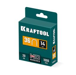 KRAFTOOL скобы тип 36 (L), 14 мм, калибр 20GA. 1000 шт (31636-14) - 2