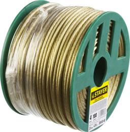 STAYER 4 мм, L 100 м, стальной трос в полимерной оболочке (30410-40) - 1