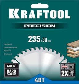 KRAFTOOL Precision, 235 х 30 мм, 48Т, пильный диск по дереву (36952-235-30) - 2