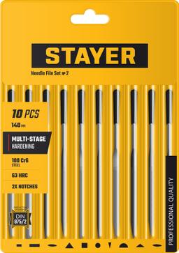 STAYER 140 мм, 10 предм., набор надфилей, Professional (16011-H10) - 2