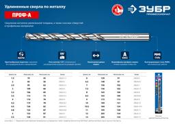 ЗУБР ПРОФ-А, 4.2 х 119 мм, сталь Р6М5, класс А, удлиненное сверло по металлу, Профессионал (29624-4.2) - 4