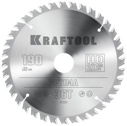 KRAFTOOL Optima, 190 х 30 мм, 36Т, пильный диск по дереву (36951-190-30) - 1