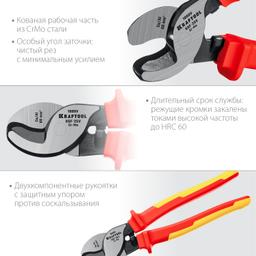 KRAFTOOL KSF-25V, d 13 мм, 250 мм, VDE, 1000 В, усиленный, диэлектрический кабелерез (23334-25V) - 4