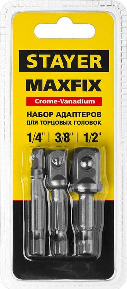 STAYER Maxfix, 50 мм, 3 шт, адаптеры для торцовых головок (26656-H3) - 2