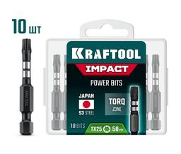 KRAFTOOL Impact TX 25, 50 мм, 10 шт, ударные биты (26195-25-50-S10) - 1