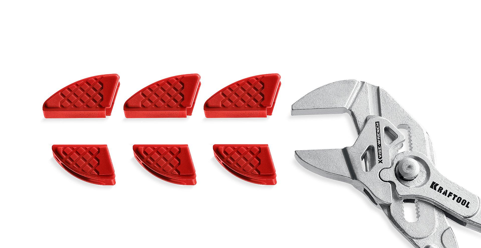 KRAFTOOL Vise-Wrench сменные защитные накладки на губки, для клещей 250 мм, набор из 3-х пар (22067-S3)