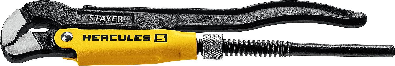 STAYER Hercules-S, №0, 1/2", 240 мм, трубный ключ с изогнутыми губками, Professional (27311-0)