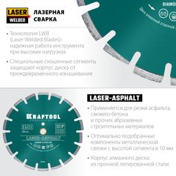 KRAFTOOL Laser-Asphalt, 350 мм, (25.4/20 мм, 10 х 3.2 мм), сегментный алмазный диск (36687-350) - 3
