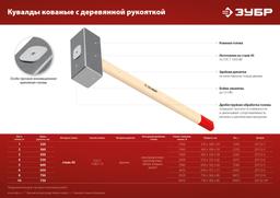 ЗУБР 6 кг, 650 мм, кованая кувалда (20112-6) - 6