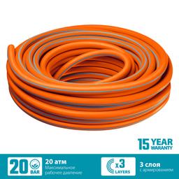 GRINDA FLEX 3, 3/4", 15 м, 20 атм, из термоэластопласта, трёхслойный, армированный, гибкий, поливочный шланг, PROLine (429008-3/4-15) - 1