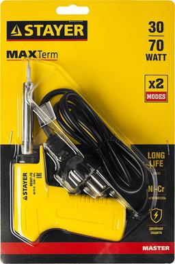 STAYER MAXTerm, 30 Вт + 70 Вт, 2 в 1, конус, электропаяльник с пистолетной рукояткой (55307-70) - 2