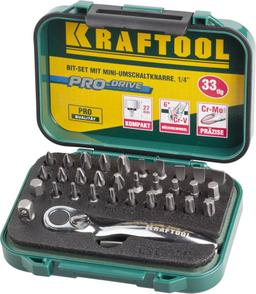 KRAFTOOL 33 шт, набор бит с мини-трещоткой (26157-H33) - 3