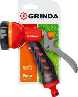 GRINDA T-7, 7 режимов, курок сзади, пластиковый с TPR, поливочный пистолет (8-427185) - 2