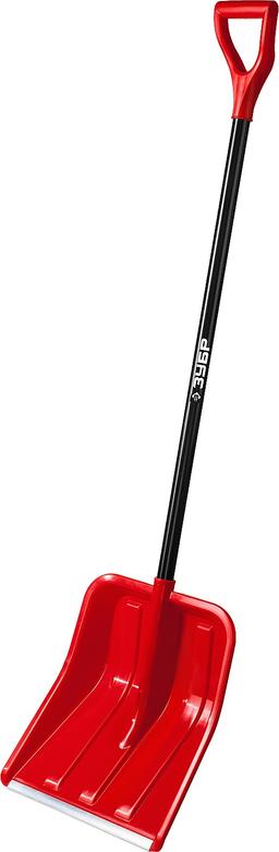 ЗУБР УРАЛ, ширина 400 мм, пластиковая, со стальной планкой, эргономичный алюминиевый черенок, V-ручка, снеговая лопата (39927) - 2