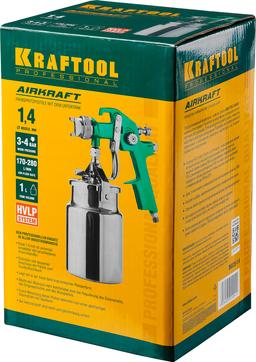 KRAFTOOL  AirKraft, HVLP, 1.4мм, пневматический краскопульт с нижним бачком (06520-1.4) - 2