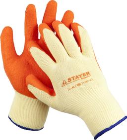 STAYER HARD PRO, L-XL, рельефное латексное покрытие, особопрочные противоскользящие перчатки (11407-XL) - 1