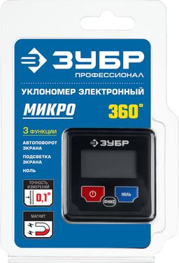 ЗУБР МИКРО, 4 Х 90°, ±0.1, электронный уровень-уклономер, Профессионал (34743) - 2