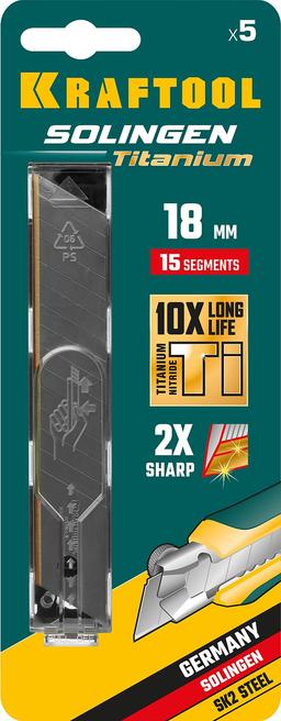 KRAFTOOL  18 мм, 5 шт, сегментированные лезвия (09606-TIN-18-S5) - 2