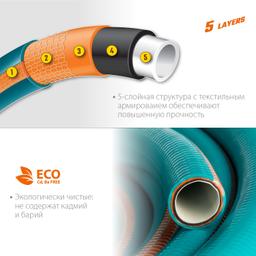 GRINDA  EXPERT 5, 1/2", 15 м, 35 атм, пятислойный, плетёное армирование, поливочный шланг, PROLine (429007-1/2-15) - 2