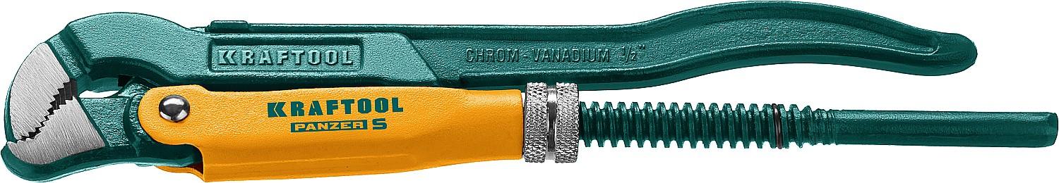 KRAFTOOL PANZER-S, №0, 1/2", 240 мм, трубный ключ с изогнутыми губками (2733-05)