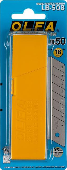 OLFA 18 х 100 х 0.5 мм, 50 шт, сегментированные лезвия (OL-LB-50B) - 5