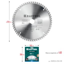 KRAFTOOL Precision, 254 х 30 мм, 60Т, пильный диск по дереву (36952-254-30) - 8