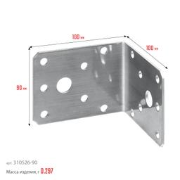 ЗУБР НКУ-2.0, 90 x 100 x 100 x 2 мм, нержавеющий крепежный уголок, Профессионал (310526-90) - 6