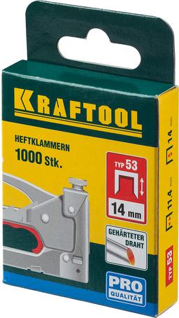 KRAFTOOL  тип 53 (A/10/JT21) 14 мм, 1000 шт, калибр 23GA, скобы для степлера (31670-14) - 2