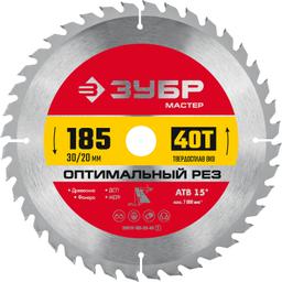 ЗУБР Оптимальный рез, 185 x 20/16 мм, 40Т, пильный диск по дереву (36912-185-30-40) - 1
