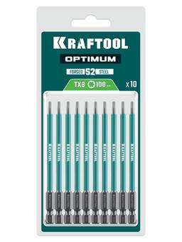 KRAFTOOL OPTIMUM TX 8, 100 мм, 10 шт, биты (26126-8-100-S10) - 2
