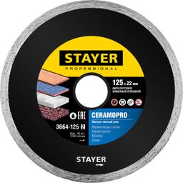 STAYER  Ceramo-22, d 125 мм, (22.2 мм, 5 х 1.92 мм), сплошной алмазный диск Professional (3664-125) - 1
