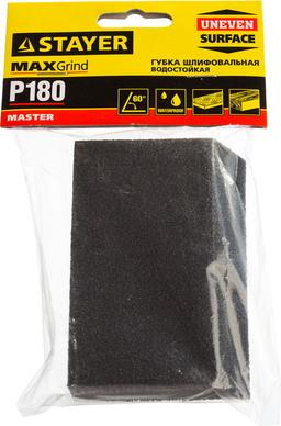 STAYER P180, 100 x 68 x 42 x 26 мм, водостойкая, четырехсторонняя угловая шлифовальная губка (3561-180) - 2