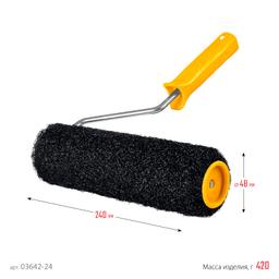 STAYER PUTTY 80 мм, 240 мм, 8 мм ручка, валик для шпатлевки, PROFESSIONAL (03642-24) - 7