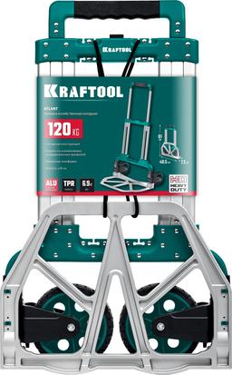 KRAFTOOL ATLANT, до 120кг, каркас и платформа из алюминия, платформа 48.5х35см, колеса d18см, вес 6.9кг, складная хозяйственная тележка (38751-120) - 2