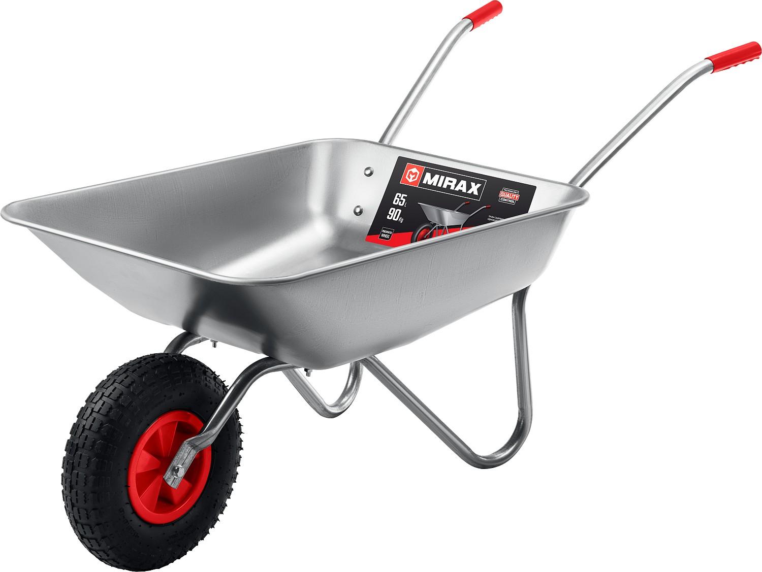 MIRAX  MX-1, 65 л, 90 кг, одноколесная, оцинкованная сталь, садовая тачка (39900)