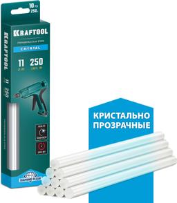 KRAFTOOL Cristal, 11 х 250 мм, 10 шт, кристально прозрачные, клеевые стержни (06846-10) - 1