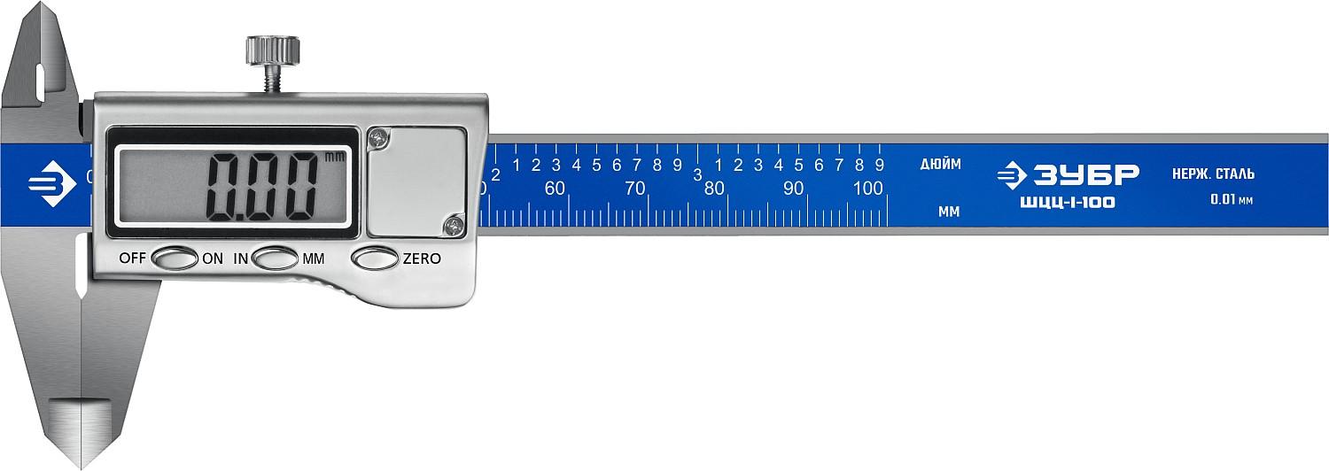 ЗУБР  ШЦЦ-I-100-0.01, 100 мм, электронный штангенциркуль, Профессионал (34463-100)