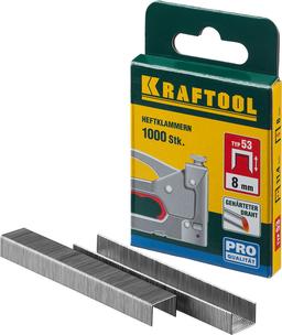 KRAFTOOL  тип 53 (A/10/JT21) 8 мм, 1000 шт, калибр 23GA, скобы для степлера (31670-08) - 1