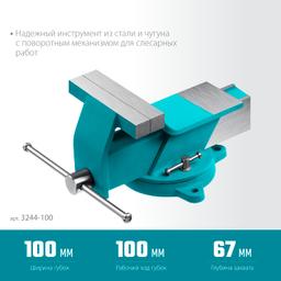 СИБИН 100 мм, Стальные слесарные тиски (3244-100) - 4