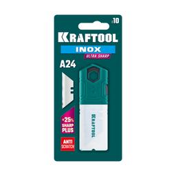 KRAFTOOL INOX-A24, 10 шт, нержавеющие трапециевидные лезвия (09626-S10) - 2