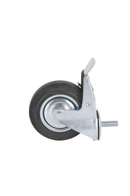 Колесо поворотное SCtB 63 160 мм резина с болтом и тормозом (F),  артикул 1027180 - 3