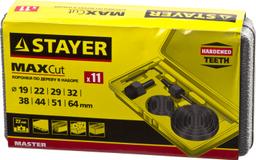 STAYER Maxcut, 9 шт, 19-64 мм, набор кольцевых коронок по дереву (29600-H11) - 2